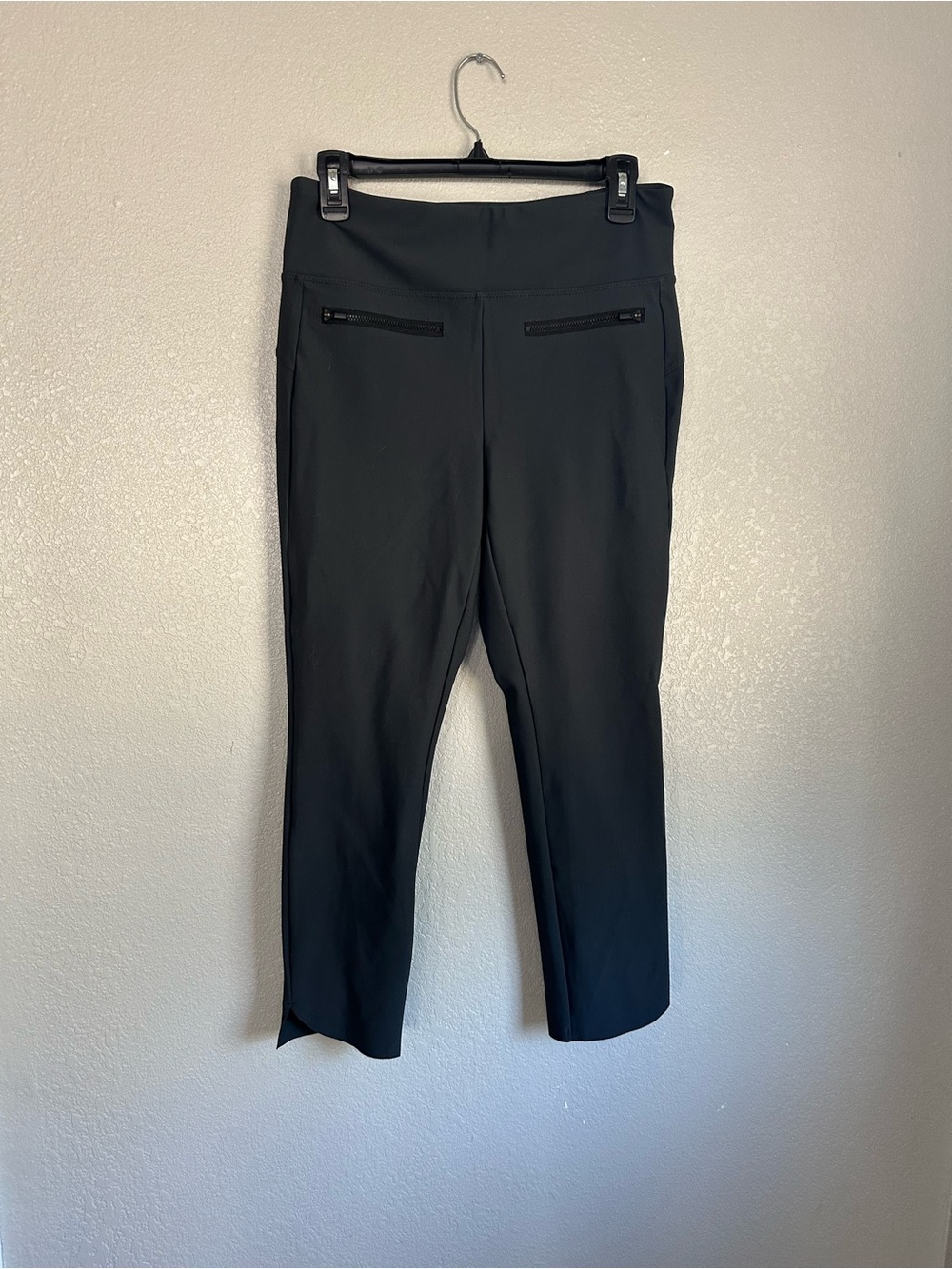 Athleta Stellar Grey Black Cropped Fitted Trouser Stretch Pants